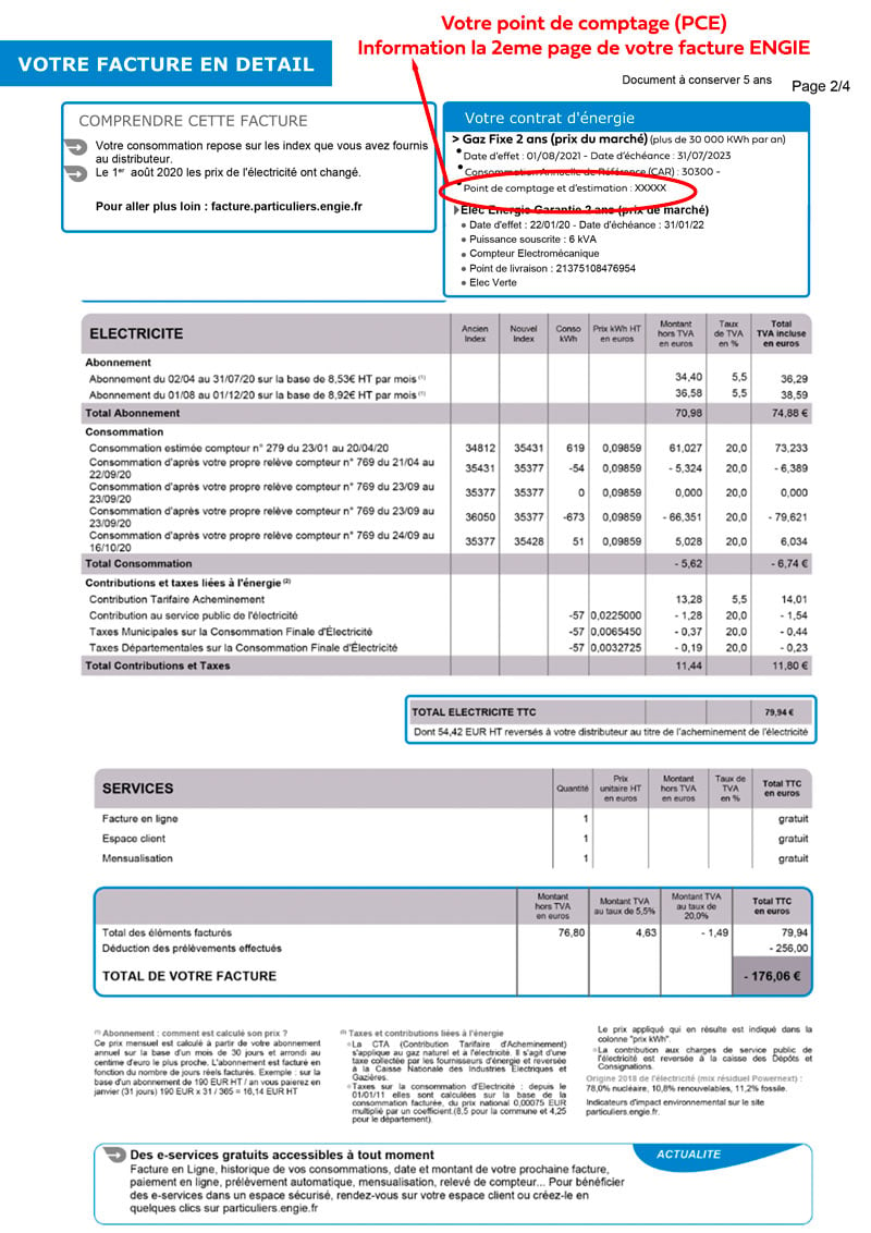 Où trouver son PCE (Point de comptage et d'estimation pour le gaz